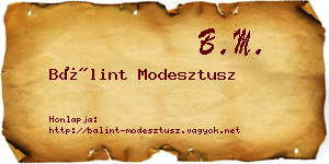 Bálint Modesztusz névjegykártya
